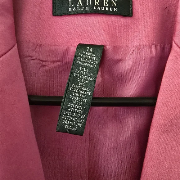Ralph Lauren Pink Blazer Suit Jacket Classic Design - Picture 4 of 7